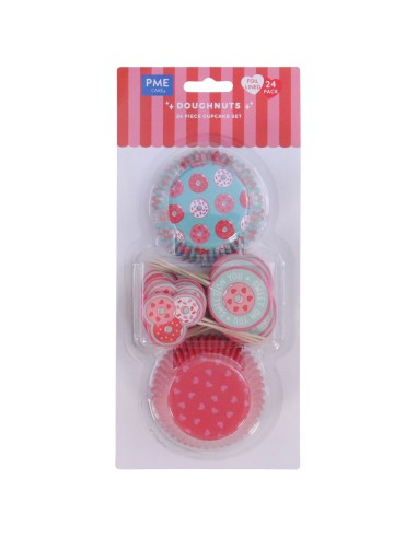 PME Folie Baking Cups Set Valentijn Donuts -24st-