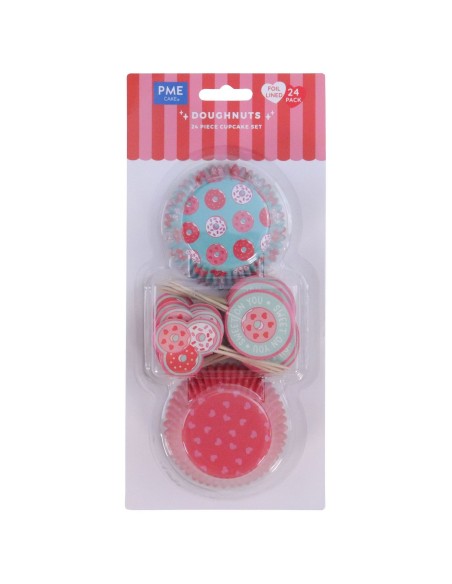 PME Folie Baking Cups Set Valentijn Donuts -24st-