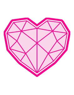 3D Uitsteker op Maat: Geometrie Hart met Stempel