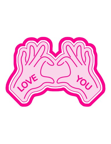 3D Uitsteker op Maat: Love You Handen met Stempel