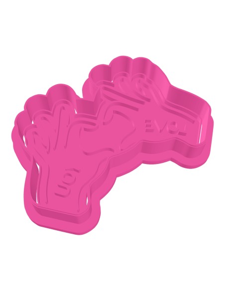 3D Uitsteker op Maat: Love You Handen met Stempel