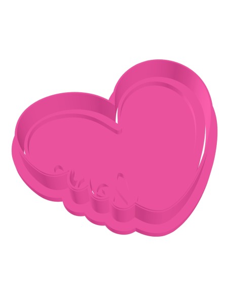 3D Uitsteker op Maat: Hart Love met Stempel
