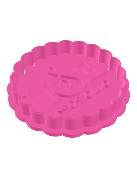 3D Uitsteker op Maat: Voorletters Biscuit Rond met Stempel