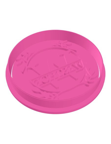 3D Uitsteker op Maat: Monogram Rond met Stempel