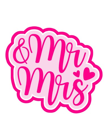 3D Uitsteker op Maat: Mr & Mrs met Stempel