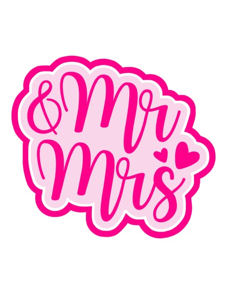 3D Uitsteker op Maat: Mr & Mrs met Stempel