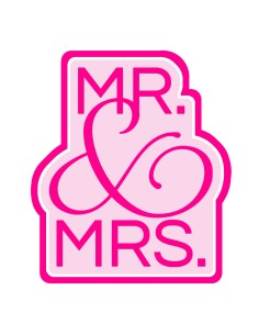 3D Uitsteker op Maat: Mr & Mrs 2 met Stempel