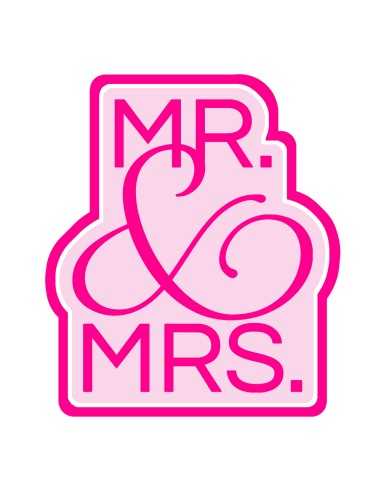 3D Uitsteker op Maat: Mr & Mrs 2 met Stempel