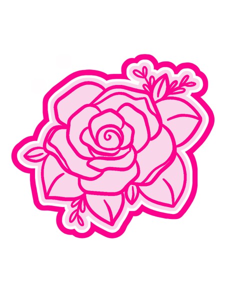 3D Uitsteker op Maat: Roos met Stempel 