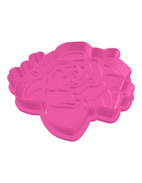 3D Uitsteker op Maat: Roos met Stempel 