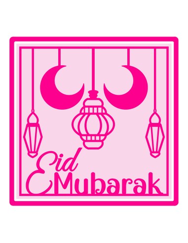 3D Uitsteker op Maat: Eid Mubarak Vierkant met Stempel