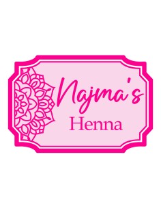 3D Uitsteker op Maat: Henna Rechthoek & Naam met Stempel