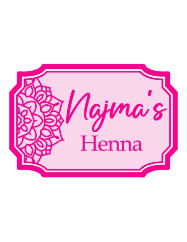 3D Uitsteker op Maat: Henna Rechthoek & Naam met Stempel