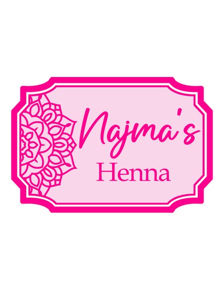 3D Uitsteker op Maat: Henna Rechthoek & Naam met Stempel