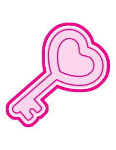 3D Uitsteker op Maat: Sleutel Hart met Stempel