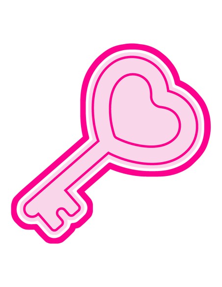 3D Uitsteker op Maat: Sleutel Hart met Stempel