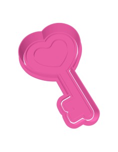 3D Uitsteker op Maat: Sleutel Hart met Stempel 2