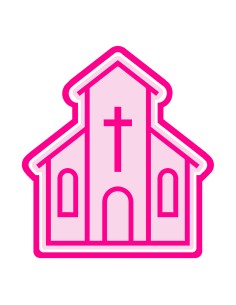 3D Uitsteker op Maat: Kerk met Stempel