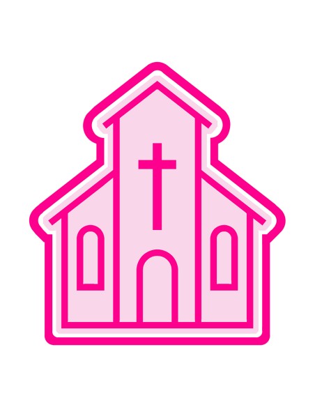 3D Uitsteker op Maat: Kerk met Stempel