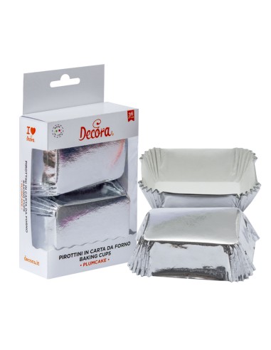 Decora Baking Cups Rechthoek Zilver -20st-