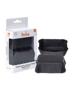 Decora Baking Cups Rechthoek Zwart -36st-