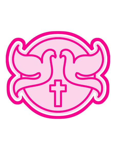 3D Uitsteker op Maat: Duiven en Kruis met Stempel