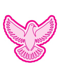 3D Uitsteker op Maat: Duif met Stempel