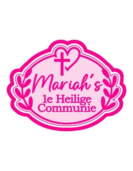 3D Uitsteker op Maat: 1e Heilige Communie Naam met Stempel