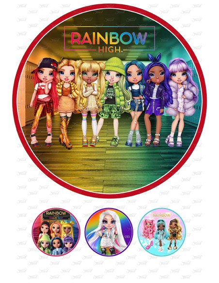 Eetbare Print Rainbow High 3 - 20cm