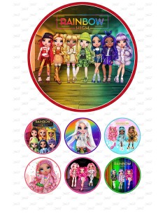 Eetbare Print Rainbow High 3 - 15cm