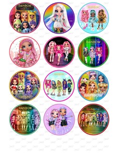 Eetbare Print Rainbow High Cupcakes 1 - 6cm