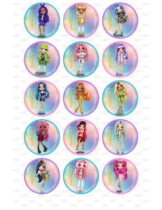 Eetbare Print Rainbow High Cupcakes 2 - 5cm