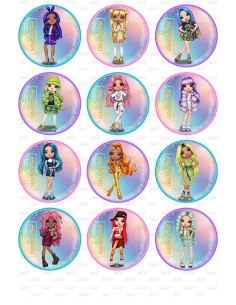 Eetbare Print Rainbow High Cupcakes 2 - 6cm