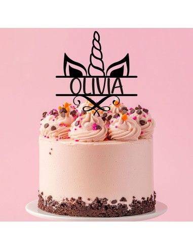 Taarttopper op Maat: Unicorn Oren met Naam