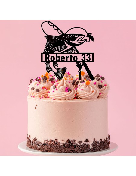 Taarttopper op Maat: Vis met Naam en Leeftijd