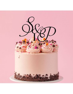 Taarttopper op Maat: Voorletters Sierlijk