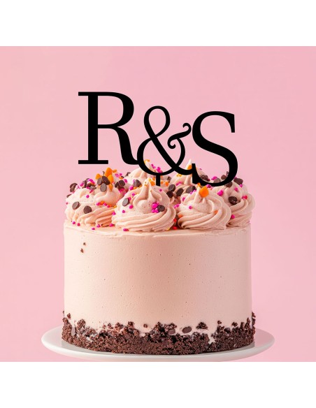 Taarttopper op Maat: Voorletters Strak