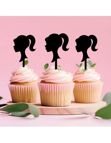 Cupcaketoppers op Maat: Barbiehoofd 4/6/8 stuks