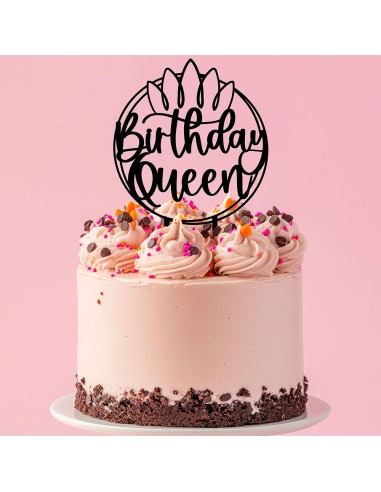 Taarttopper op Maat: Birthday Queen Rond