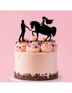Taarttopper op Maat: Bruidspaar met Paard