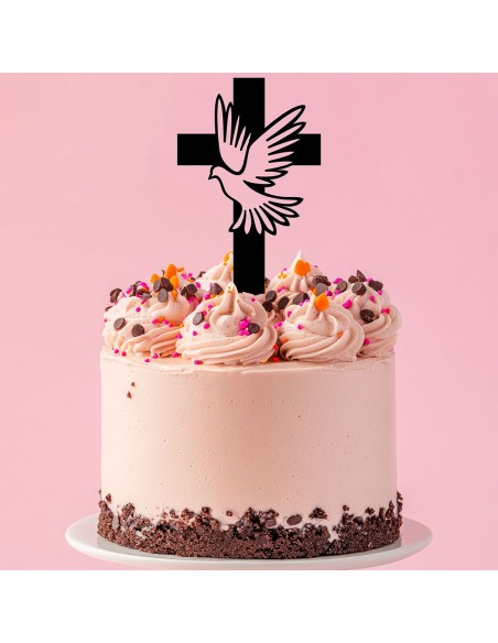 Taarttopper op Maat: Duif met Kruis