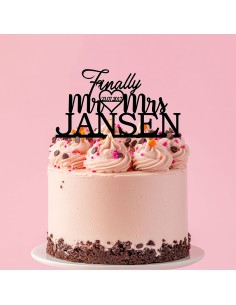 Taarttopper op Maat: Finally Mr & Mr met Naam en Datum