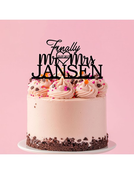 Taarttopper op Maat: Finally Mr & Mr met Naam en Datum