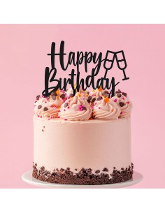 Taarttopper op Maat: Happy Birthay Glazen