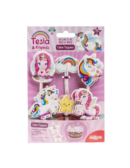 Dekora Cupcake Topper Unicorn Set -16st-