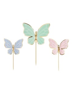 PartyDeco Cupcake Toppers Vlinders -9st-