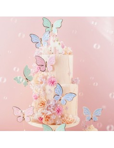 PartyDeco Cupcake Toppers Vlinders -6st- 2