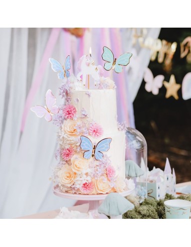 PartyDeco Cupcake Toppers Vlinders -9st-