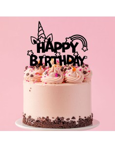 Taarttopper op Maat: Happy Birthday Unicorn