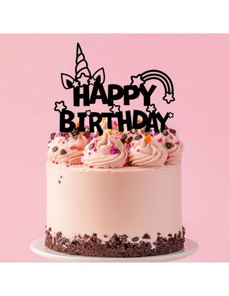 Taarttopper op Maat: Happy Birthday Unicorn